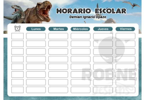 Dinosaurios Horario Escolar